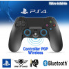 Manette pour Playstation 4 - Sans fil - Bluetooth - Rechargeable - USB - Noir et bleu
