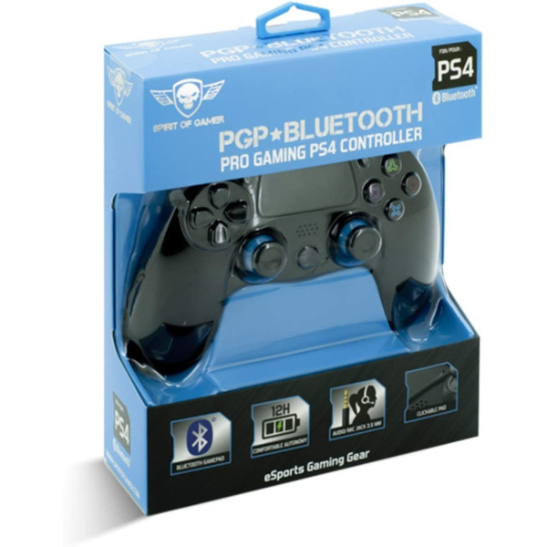 Manette pour Playstation 4 - Sans fil - Bluetooth - Rechargeable - USB - Noir et bleu