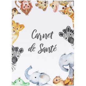 photo-Protège carnet de santé - Bébé - Enfant - Animaux mignons - 22 x 16 cm