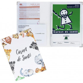 Protège carnet de santé - Bébé - Enfant - Animaux mignons - 22 x 16 cm