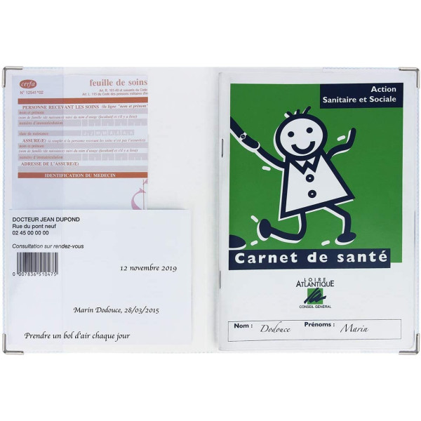Protège carnet de santé - Bébé - Enfant - Animaux mignons - 22 x 16 cm