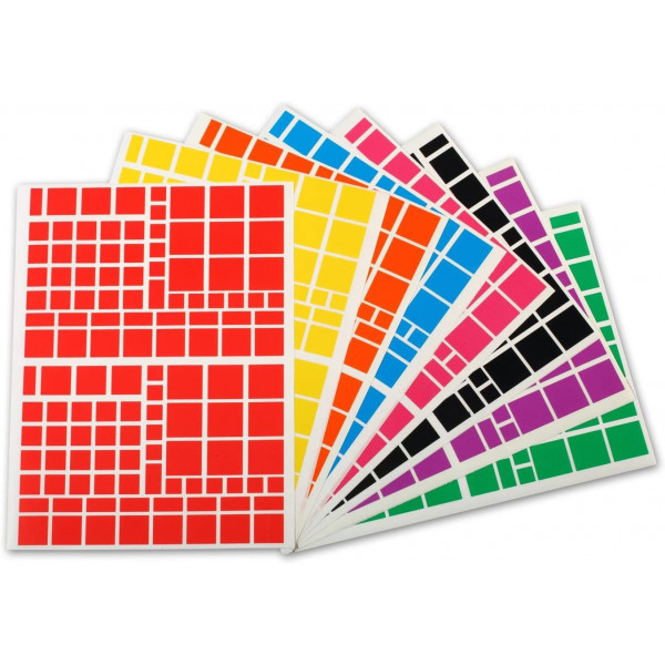 photo-Gommettes - Forme carré - Différentes couleurs et tailles - 10 feuilles - Apli Kids