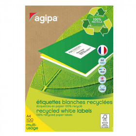 photo-Boîte de 1400 étiquettes - Format 99,1 x 38,1mm - Papier 100% recyclé - 101196 - Agipa