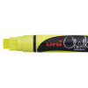 photo-Marqueur craie Uni chalk marker Uni Ball pointe large jaune fluo