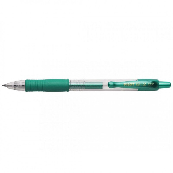 photo-Stylo G-2 roller encre gel pointe moyenne vert métallisé Pilot