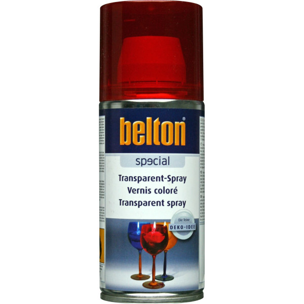 photo-Bombe de vernis coloré - Rouge - Semi-transparent - Verre - Plastique - Belton - 150ml