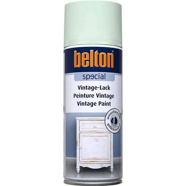 photo-Bombe de peinture - Vert menthe - Effet vintage - Bois et métal - Belton