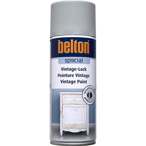 photo-Bombe de peinture - Gris argent - Effet vintage - Bois et métal - Belton
