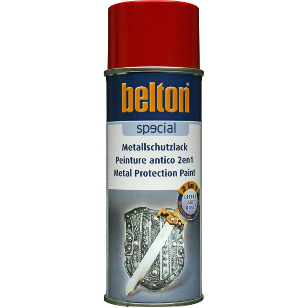 photo-Bombe de peinture - Antirouille - Rouge feu - 3 en 1 - Apprêt - Peinture - Finition - Belton
