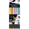photo-6 feutres de coloriage - Tous supports - Couleur pastel - Faber-Castell - Black Edition
