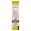 4 pinceaux - Plat - Rond - Acrylique et huile - Fibres naturelles - Manche long - Pébéo
