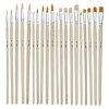 photo-20 pinceaux - Plat - Rond - Acrylique et huile - Manche long - Fibres naturelles et synthétiques - Pébéo