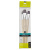 4 pinceaux - Plat - Rond - Acrylique et huile - Fibres synthétiques - Manche long - Pébéo