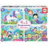 photo-4 puzzles - Licorne - Princesses - Sirène - Enfant dès 4 ans - 20 40 60 et 80 pièces