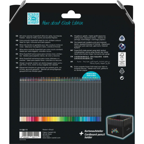 Crayons de couleur - Coloriage - Boîte de 100 crayons - Faber-Castell - Black édition