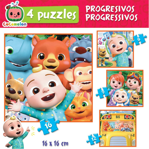 Puzzles - Cocomelon dessin animé - Pour enfant de 3 ans - 4 modèles - Educa