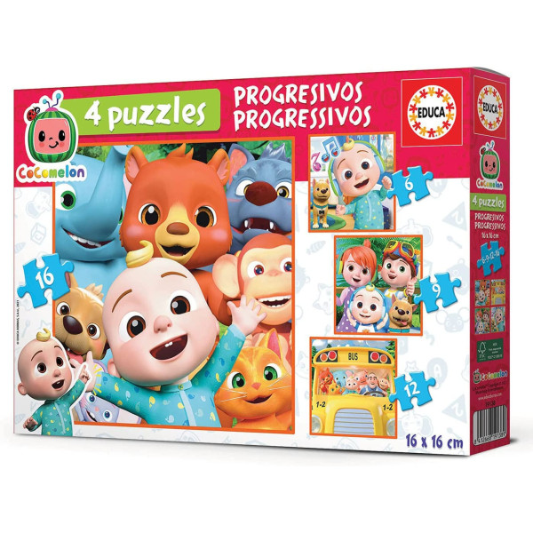 Puzzles - Cocomelon dessin animé - Pour enfant de 3 ans - 4 modèles - Educa