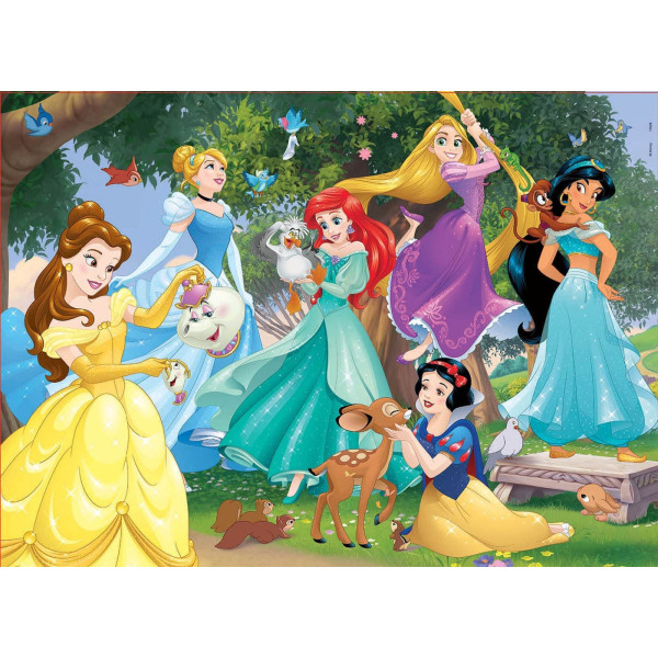 Puzzle - Les princesses de Disney - 100 pièces imitation bois - 36 x 26 cm
