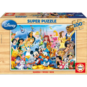 photo-Puzzle - Les héros de Disney - 100 pièces imitation bois - 36 x 26 cm