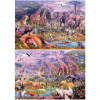 Puzzle panoramique - Les animaux sauvages - Jungle - 2 modèles de 100 pièces
