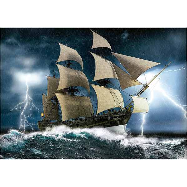 Puzzle - Tempête de mer - Bateau - Caravelle - 1000 pièces - 68x48cm - Educa