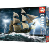 Puzzle - Tempête de mer - Bateau - Caravelle - 1000 pièces - 68x48cm - Educa