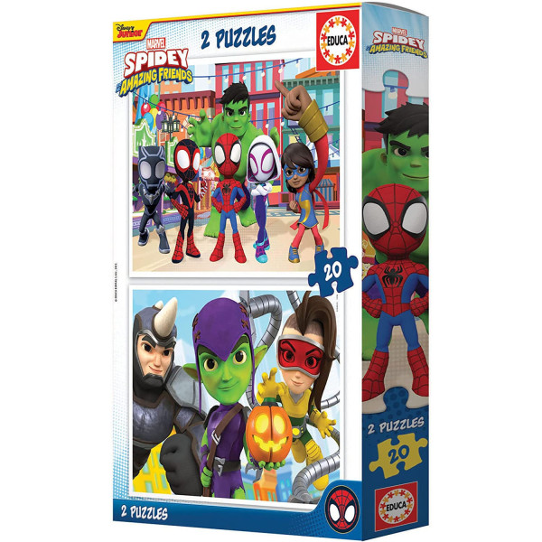 Puzzle - Spiderman - Spidey et ses amis - 2 modèles de 20 pièces - Enfant dès 4 ans