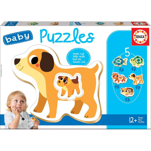 photo-Puzzle - Animaux - Chien chat poisson - Enfant dès 1 an - 5 modèles - Educa