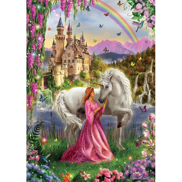 Puzzle - Licorne - Fée - Princesse - Château - 500 pièces - 34x48cm - Educa