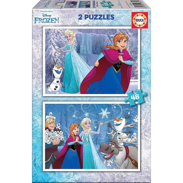 photo-Puzzle - La Reine des Neiges - Disney - 2 puzzles de 48 pièces - Dès 5 ans