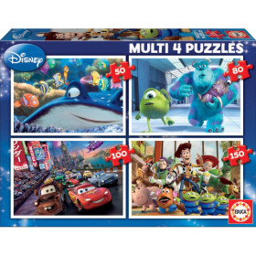 photo-4 puzzles - Disney - Cars - Toys Story - Némo - Monstre et compagnie - 50 80 100 et 150 pièces