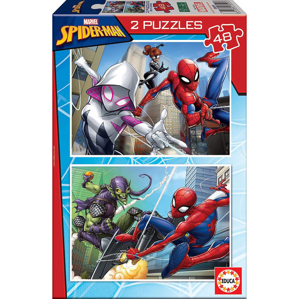 photo-Puzzle - Spiderman - Marvel - 2 puzzles de 48 pièces - Dès 5 ans