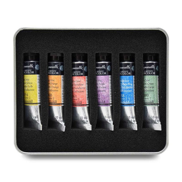 Peinture aquarelle - Extra-fine - Couleurs irisées - Sennelier - L'Aquarelle - 6 tubes 10ml