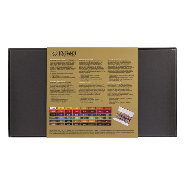 Peinture aquarelle - Extra fine - Rembrandt - Boîte de 48 godets + pinceau