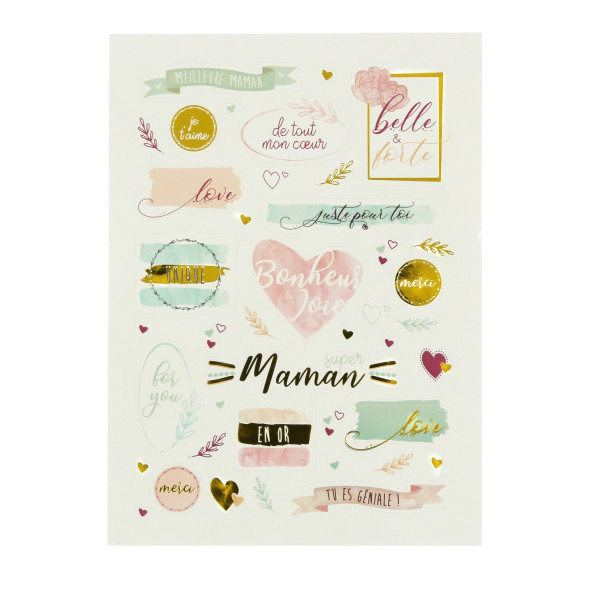photo-Stickers - Bonne fête maman - Maman - Fête des mères - 41 stickers
