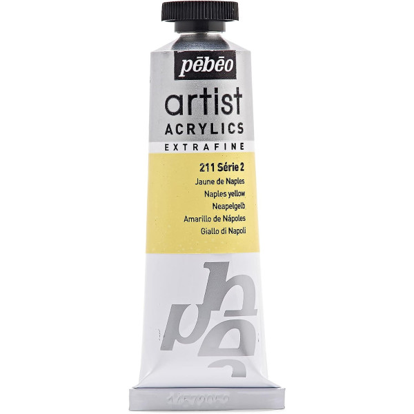 photo-Tube de peinture acrylique - Extra-fine - Jaune de Naples - 37ml - Pébéo
