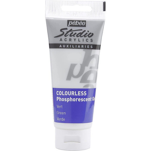 photo-Médium - Liant - Vert phosphorescent - Peinture acrylique - Pébéo Studio - 100ml