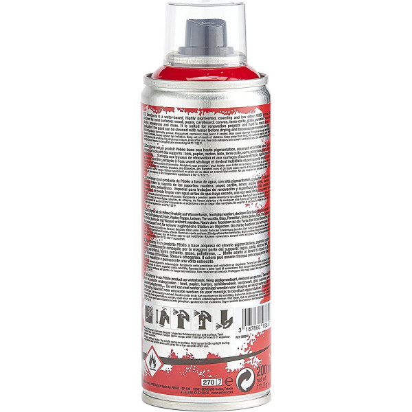 Bombe de peinture - Rouge brillant - Pébéo - DecoSpray - 200ml - Tous supports