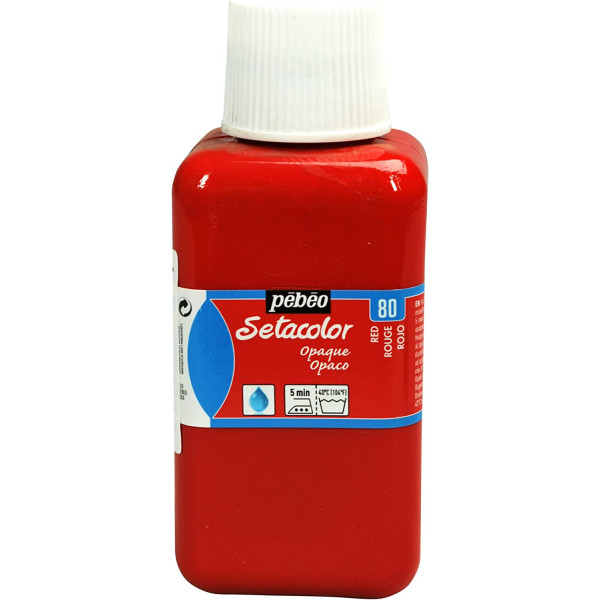 photo-Pot de peinture pour tissu - Textile - Rouge - Pébéo - Setacolor - 250ml