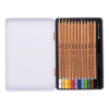 12 crayons de couleur - Aquarelle - Boîte métal - Assortiment couleur - Bruynzeel