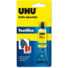 Colle pour textiles et tissus - Ourlets, trous et déchirures - UHU - Tube de 20g