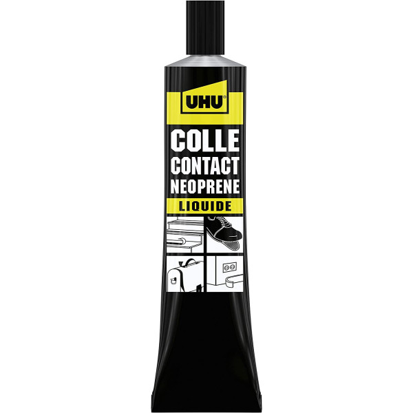 Colle néoprène liquide - Super forte - Transparente - UHU - Tube de 120g