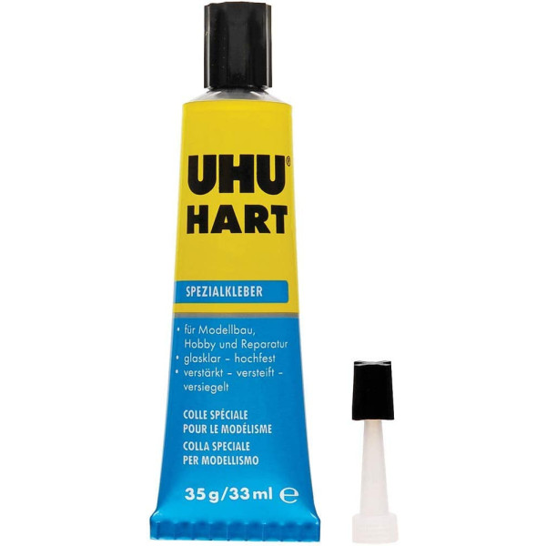 Colle spéciale pour le modélisme - Avec embout - Transparente - UHU - Hart - Tube de 35g