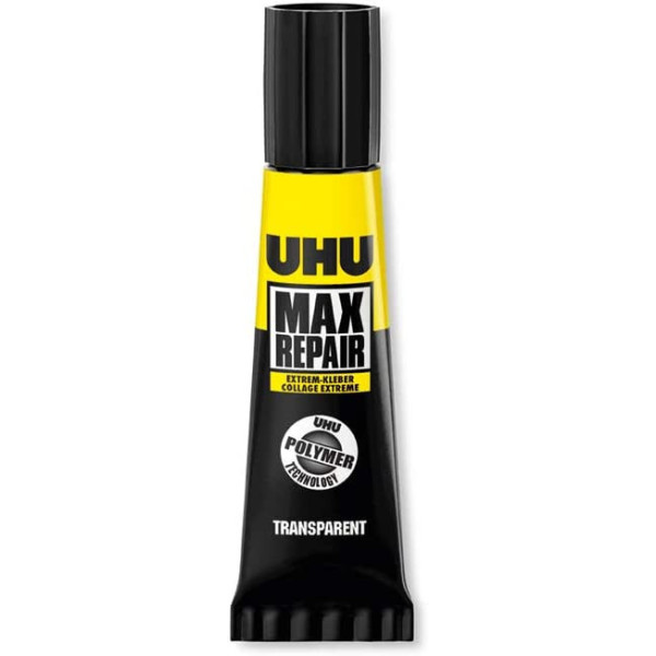 Colle - Extra forte - Tous matériaux - Intérieur et extérieur - UHU - Max Repair Power - Tube de 8g
