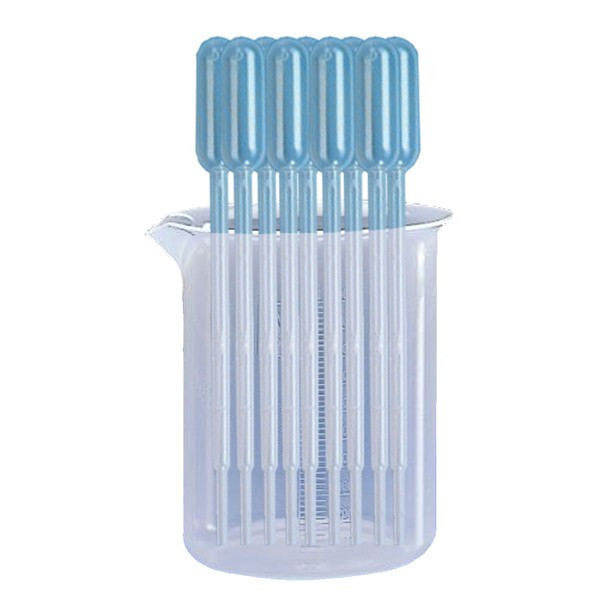 photo-10 pipettes graduées - 3ml - Plastique transparent + 1 bécher gradué offert - Cléopâtre