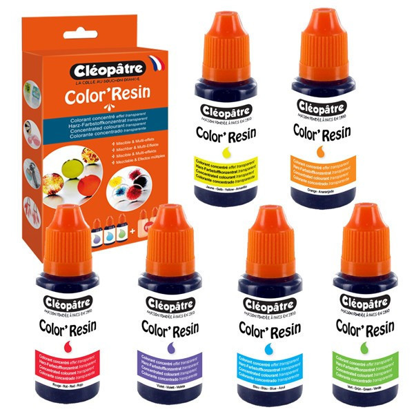 Colorant pour résine d'époxy - 6 couleurs - Cléopâtre - Color'Resin - 6x15g