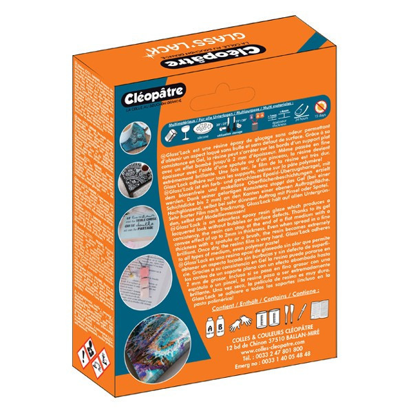 Résine d'époxy - Cléopâtre - Glass'Lack - Toutes surfaces - Kit complet