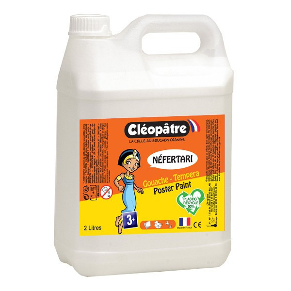 Peinture gouache - Blanc - Cléopâtre - Néfertari - Bidon de 5L