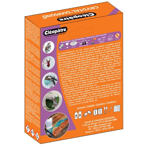 Résine d'époxy - Cléopâtre - Crystal'Diamond - Toutes surfaces - Kit complet