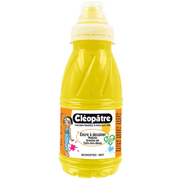 photo-Flacon encre à dessiner Cléopâtre 250 ml jaune doré